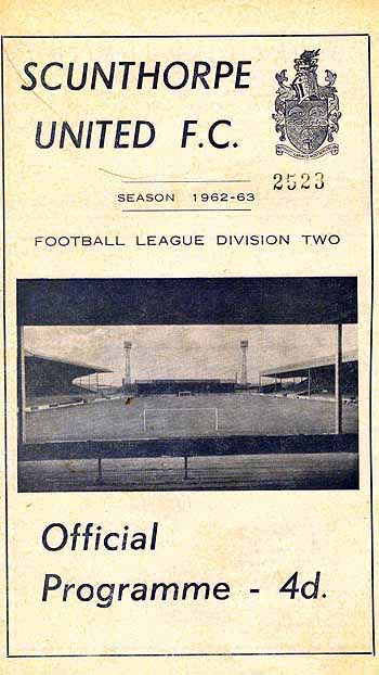 programme cover for Scunthorpe United v Chelsea, Tuesday, 28th Aug 1962
