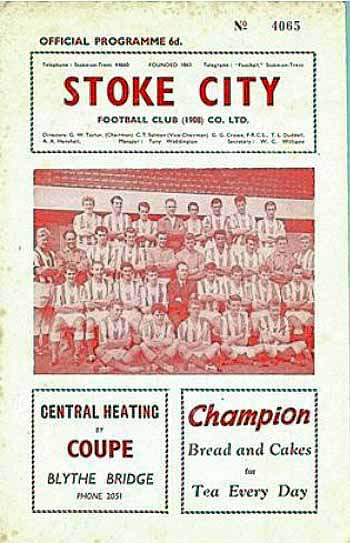 programme cover for Stoke City v Chelsea, Saturday, 1st Sep 1962