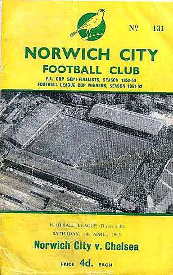 programme cover for Norwich City v Chelsea, Saturday, 6th Apr 1963