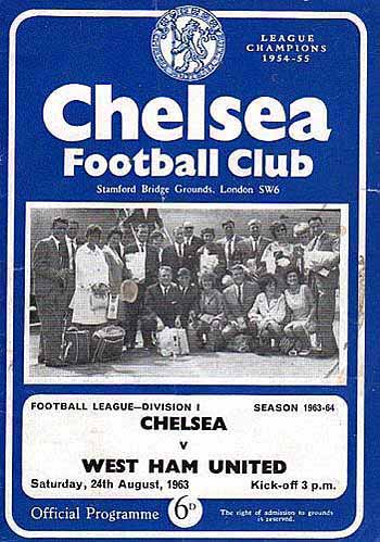 programme cover for Chelsea v West Ham United, 24th Aug 1963