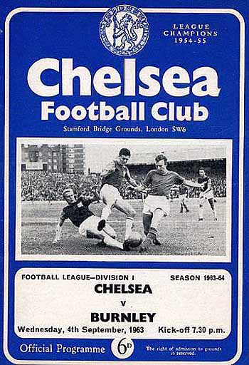 programme cover for Chelsea v Burnley, 4th Sep 1963