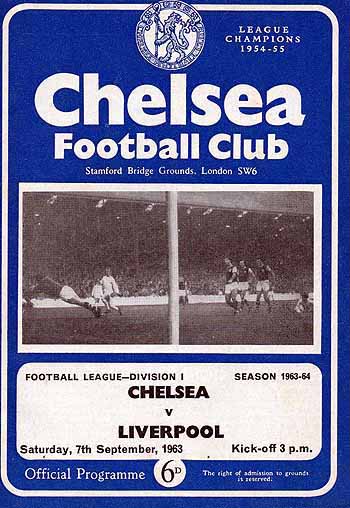 programme cover for Chelsea v Liverpool, 7th Sep 1963