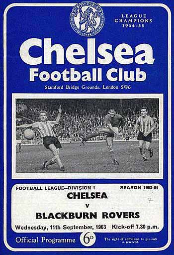 programme cover for Chelsea v Blackburn Rovers, 11th Sep 1963