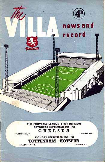 programme cover for Aston Villa v Chelsea, Saturday, 14th Sep 1963