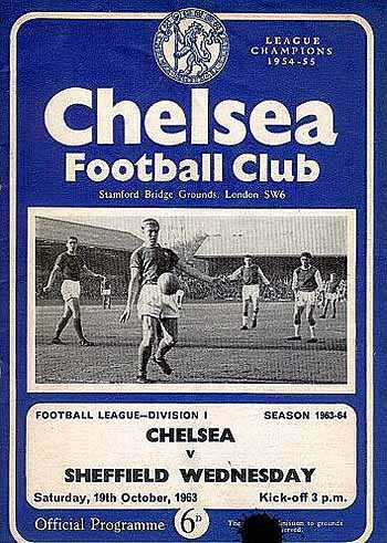 programme cover for Chelsea v Sheffield Wednesday, Saturday, 19th Oct 1963