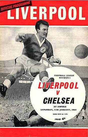 programme cover for Liverpool v Chelsea, Saturday, 11th Jan 1964
