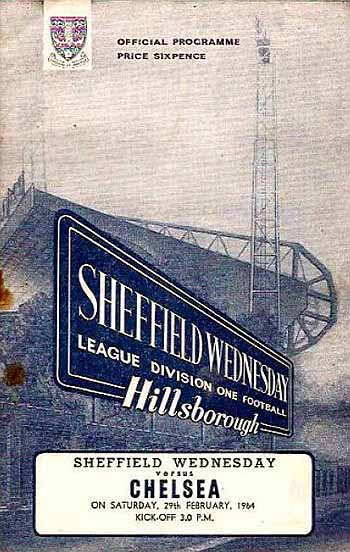 programme cover for Sheffield Wednesday v Chelsea, Saturday, 29th Feb 1964