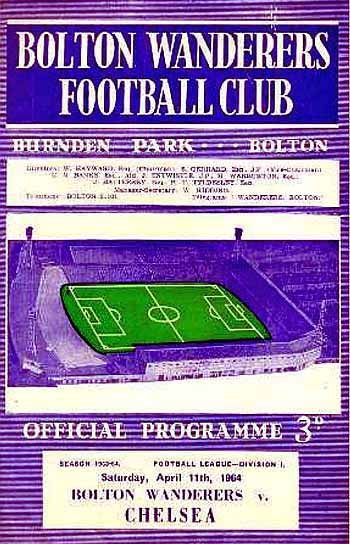 programme cover for Bolton Wanderers v Chelsea, Saturday, 11th Apr 1964