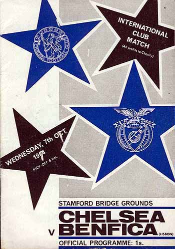 programme cover for Chelsea v Benfica, 7th Oct 1964