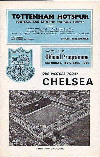 programme cover for Tottenham Hotspur v Chelsea, Saturday, 24th Oct 1964