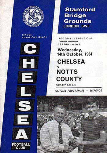 programme cover for Chelsea v Notts County, Monday, 26th Oct 1964