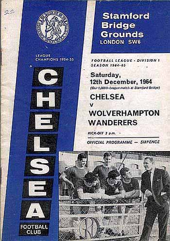 programme cover for Chelsea v Wolverhampton Wanderers, 12th Dec 1964