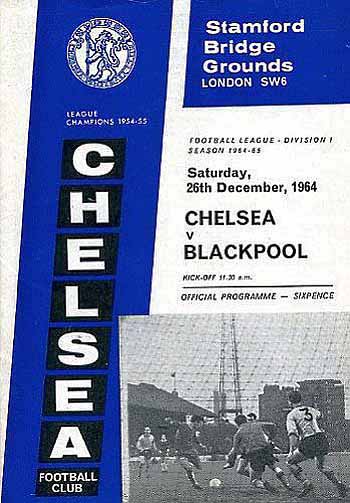 programme cover for Chelsea v Blackpool, Saturday, 26th Dec 1964