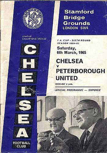 programme cover for Chelsea v Peterborough United, Saturday, 6th Mar 1965
