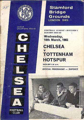 programme cover for Chelsea v Tottenham Hotspur, 10th Mar 1965