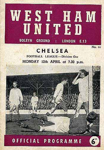 programme cover for West Ham United v Chelsea, 12th Apr 1965