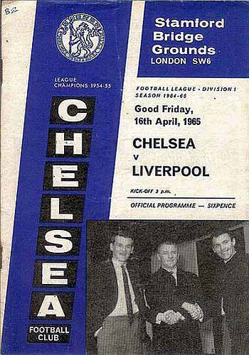 programme cover for Chelsea v Liverpool, 16th Apr 1965