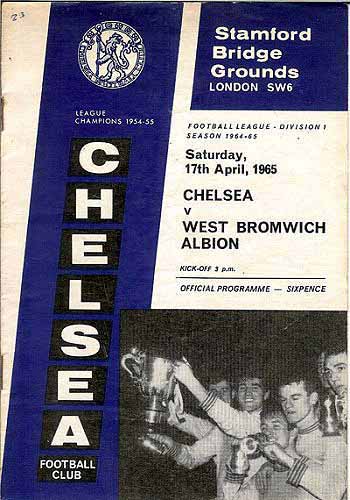 programme cover for Chelsea v West Bromwich Albion, Saturday, 17th Apr 1965