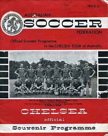 programme cover for South Australia v Chelsea, 22nd May 1965