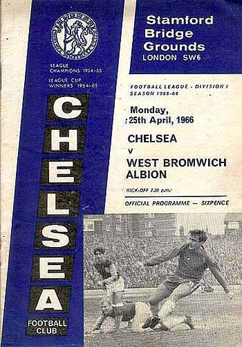 programme cover for Chelsea v West Bromwich Albion, Monday, 25th Apr 1966
