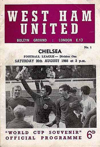 programme cover for West Ham United v Chelsea, 20th Aug 1966
