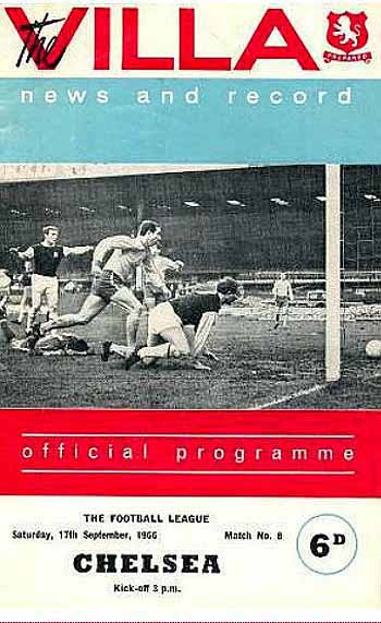 programme cover for Aston Villa v Chelsea, 17th Sep 1966