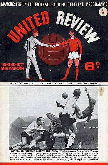 programme cover for Manchester United v Chelsea, Saturday, 15th Oct 1966