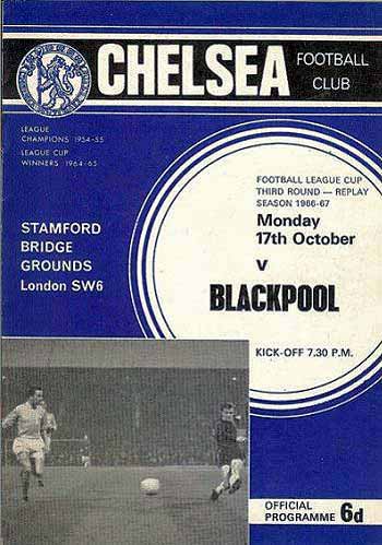 programme cover for Chelsea v Blackpool, 17th Oct 1966