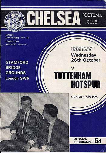 programme cover for Chelsea v Tottenham Hotspur, Wednesday, 26th Oct 1966