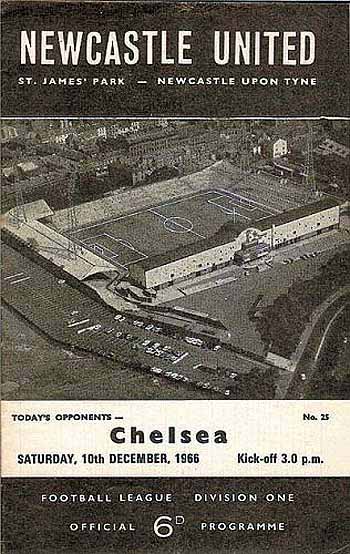 programme cover for Newcastle United v Chelsea, Saturday, 10th Dec 1966