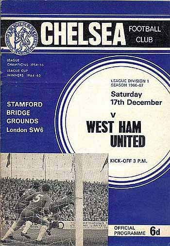 programme cover for Chelsea v West Ham United, Saturday, 17th Dec 1966