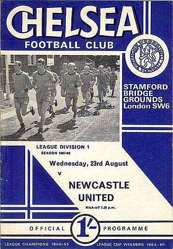 programme cover for Chelsea v Newcastle United, Wednesday, 23rd Aug 1967