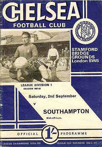 programme cover for Chelsea v Southampton, Saturday, 2nd Sep 1967