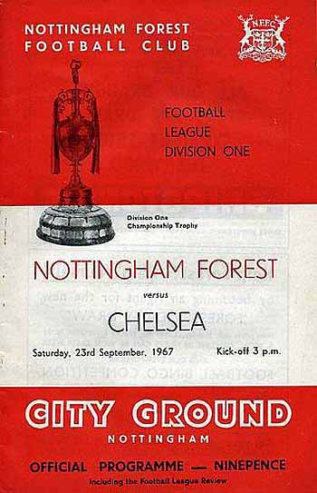 programme cover for Nottingham Forest v Chelsea, Saturday, 23rd Sep 1967