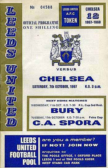 programme cover for Leeds United v Chelsea, Saturday, 7th Oct 1967
