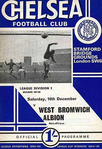 programme cover for Chelsea v West Bromwich Albion, Saturday, 16th Dec 1967