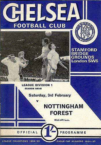 programme cover for Chelsea v Nottingham Forest, Saturday, 3rd Feb 1968