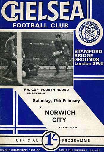 programme cover for Chelsea v Norwich City, Saturday, 17th Feb 1968