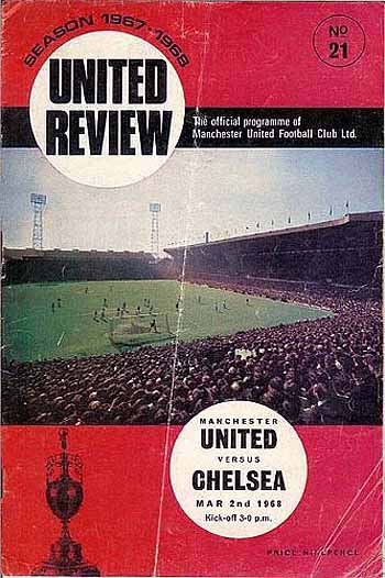 programme cover for Manchester United v Chelsea, Saturday, 2nd Mar 1968