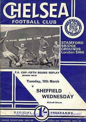 programme cover for Chelsea v Sheffield Wednesday, 12th Mar 1968