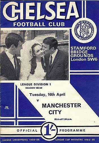 programme cover for Chelsea v Manchester City, Tuesday, 16th Apr 1968