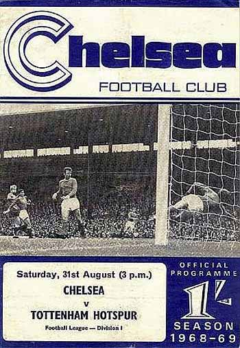 programme cover for Chelsea v Tottenham Hotspur, Saturday, 31st Aug 1968