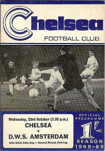 programme cover for Chelsea v D.W.S. Amsterdam, Wednesday, 23rd Oct 1968
