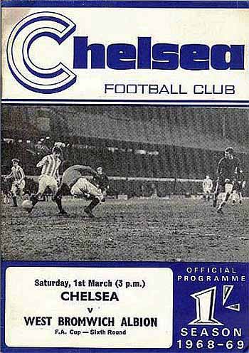 programme cover for Chelsea v West Bromwich Albion, 1st Mar 1969