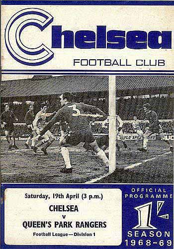 programme cover for Chelsea v Queens Park Rangers, Saturday, 19th Apr 1969