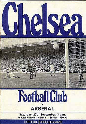 programme cover for Chelsea v Arsenal, Saturday, 27th Sep 1969