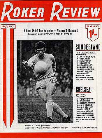 programme cover for Sunderland v Chelsea, Saturday, 4th Oct 1969