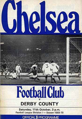 programme cover for Chelsea v Derby County, Saturday, 11th Oct 1969