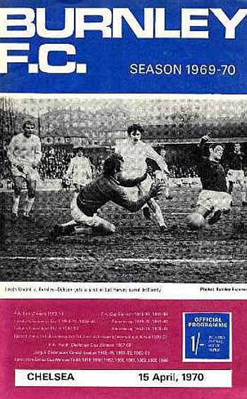 programme cover for Burnley v Chelsea, Wednesday, 15th Apr 1970