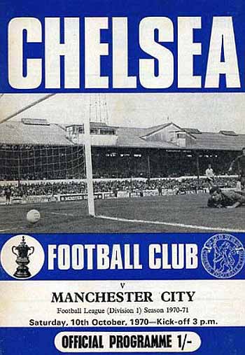 programme cover for Chelsea v Manchester City, Saturday, 10th Oct 1970